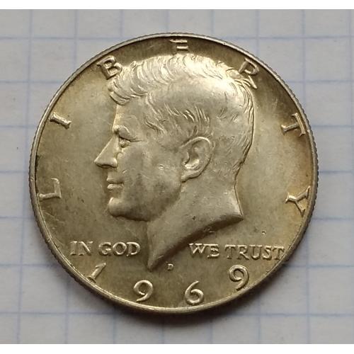 США ½ доллара  1969 г  D