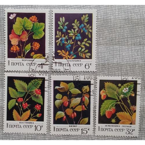 СССР 1982 г - Дикорастущие ягоды,      гаш, 11 шт (см.фото)