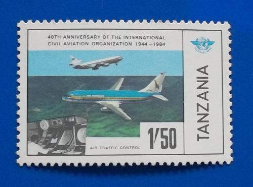 Танзания 1984 г - 40 лет Международной организации гражданской авиации