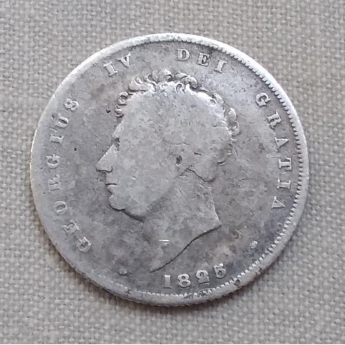 Великобритания 1 шиллинг, 1825 г, серебро