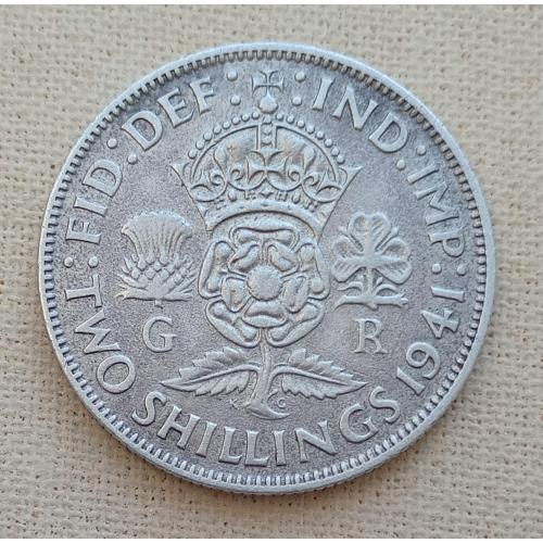 Великобритания 2 шиллинга (флорин), 1941 г, серебро