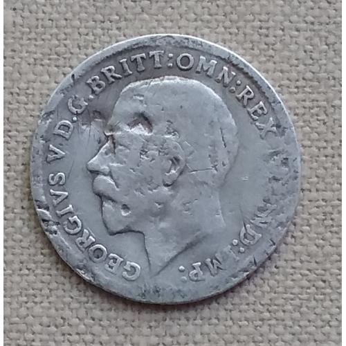 Великобритания 3 пенса, 1916 г, серебро