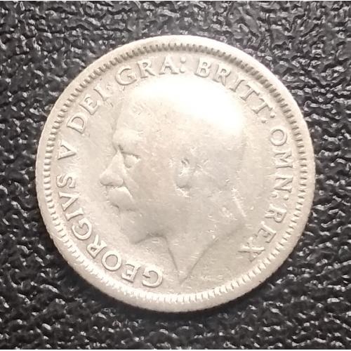 Великобритания 6 пенсов, 1927 г, серебро
