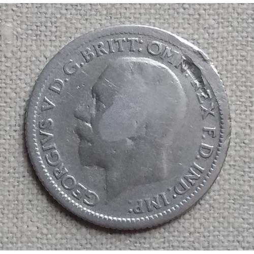 Великобритания 6 пенсов, 1928 г, серебро