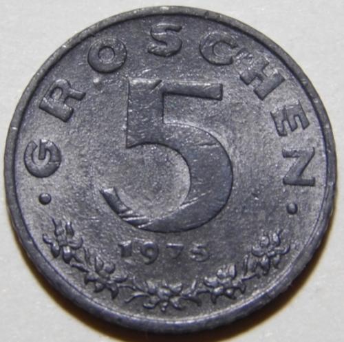 Австрия 5 грошей 1975