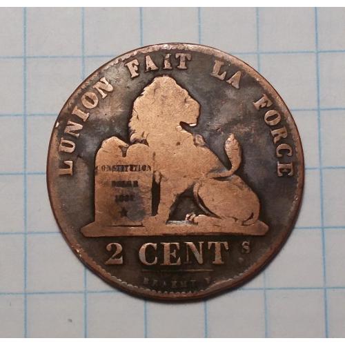 Бельгия 2 сантима 1845 Леопольд I