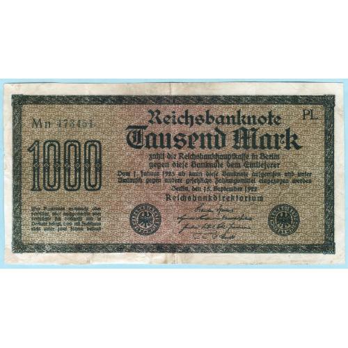 Германия 1000 марок 1922 Mn (н29)