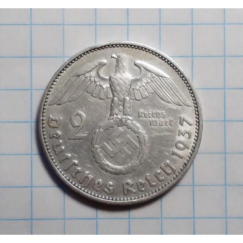 Германия 3 рейх 2 марки 1937 А серебро