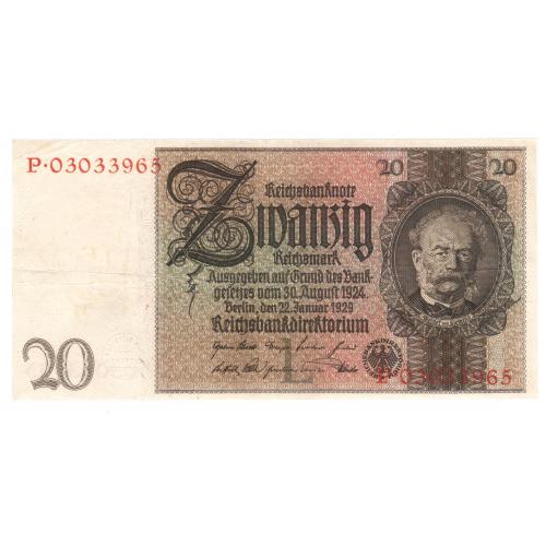 Германия 3 Рейх  20 марок 1929 PL (н29) стан