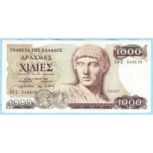 Греція 1000 драхм 1987 (н38)