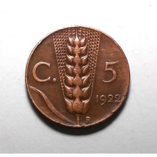 Италия 5 чентезимо 1922
