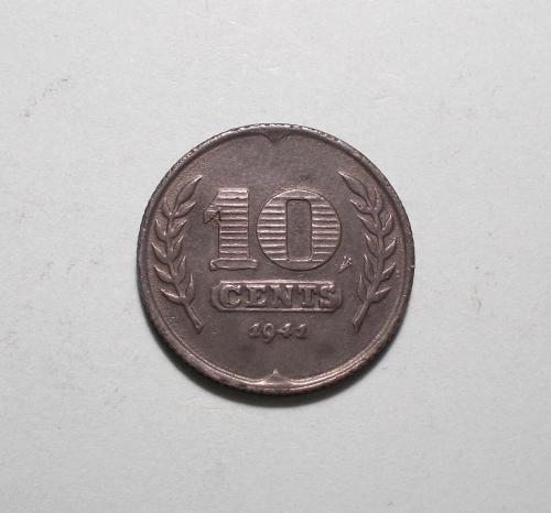 Нидерланды 10 центов 1941  СОСТОЯНИЕ