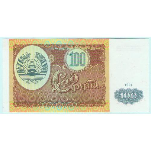 Таджикистан 100 руб 1994 UNC