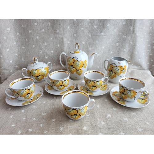  Чайный сервиз Золотая осень ПФЗ 12 единиц