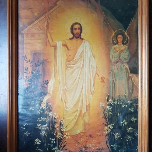 Иисус, репродукция в рамке под стеклом, 53х41см