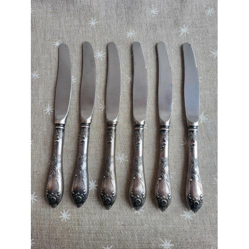 Ножи мельхиор 6 шт СССР.  