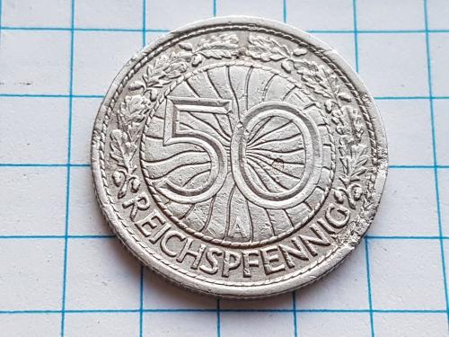 50 Reichspfennig А, 50 пфеннигов Германия, 1927г
