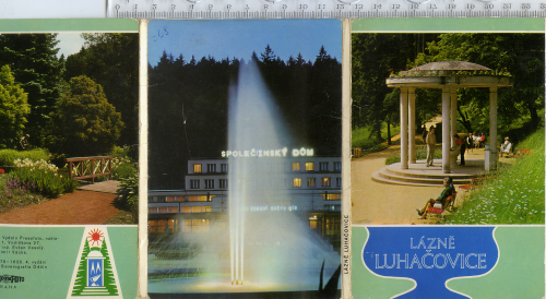 Неповний набір Lázně Luhačovice з 5 листівок + 1 листівка в обкладинці приблизно 1979 року.