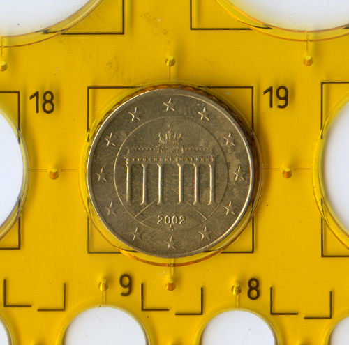 Обиходная монета номиналом в 10 евроцентов, Монетный двор Германии (A), 2002.