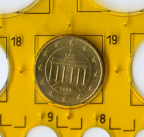 Обиходная монета номиналом в 10 евроцентов, Монетный двор Германии (J), 2002.