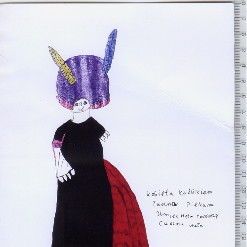 Листівка-запрошення польською мовою 2014 року Вроцлавської галереї «Арт брют».