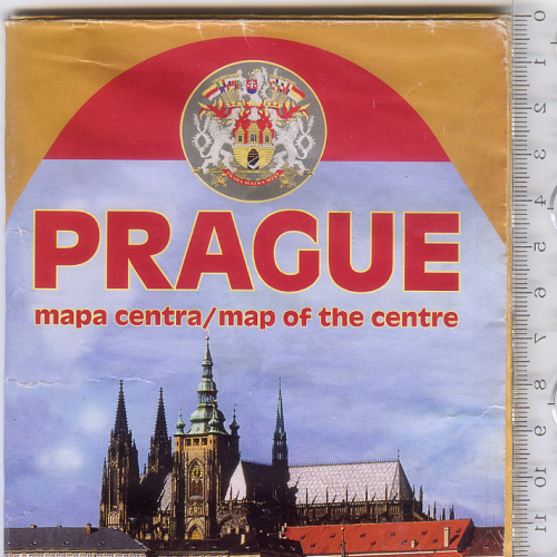 Раскладной буклет-карта 2006 года центральной части Праги в Чехии.