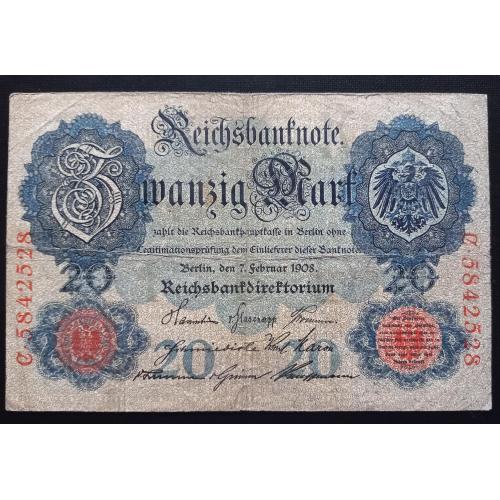 ГЕРМАНИЯ 20 марок 1908 год