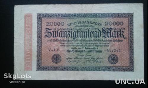 ГЕРМАНИЯ 20000 марок 1923 год, wz.Ringe