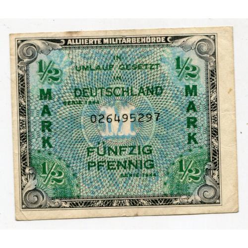 1/2 марки, 50 пфенніґів 1944 р. Німеччина.