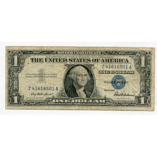 1 долар США 1957, срібний сертифікат