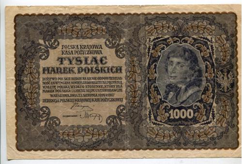 1000 польських марок 1919 р.