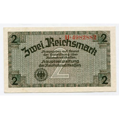 2 райхсмарки 1939 р. Райхскомісаріат Остлянд.