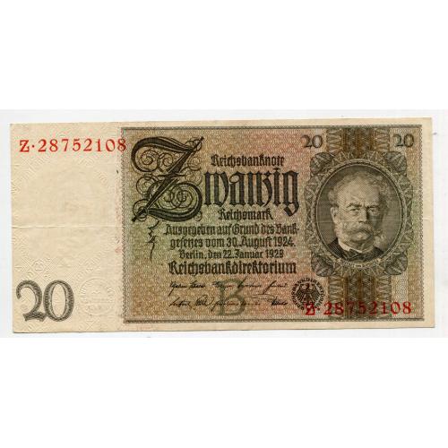 20 райхсмарок 1929 р. Німеччина