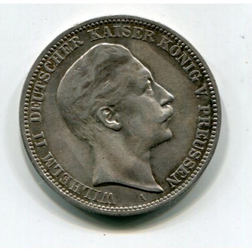 3 марки 1908 р. Ag. Німецький Райх, Вільгельм ІІ.