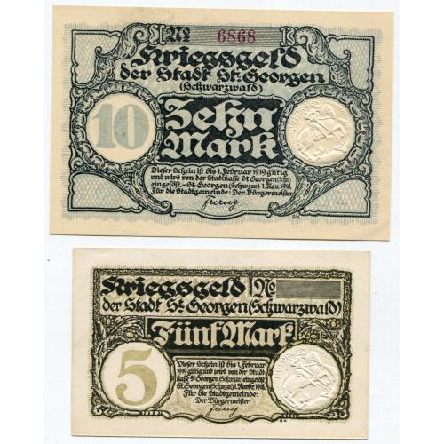 5 і 10 марок, Німеччина, Шварцвальд 1918