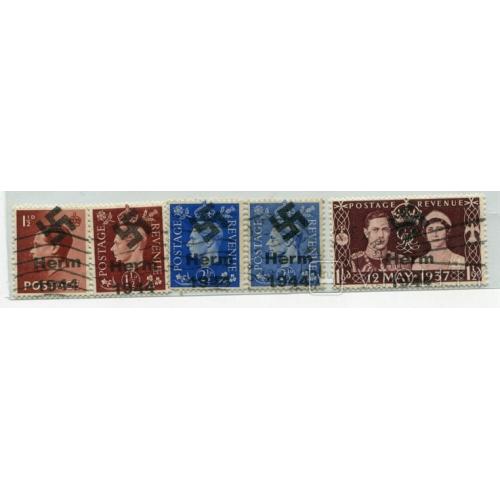 Англійські марки із надруком свастики. 1944 р.
