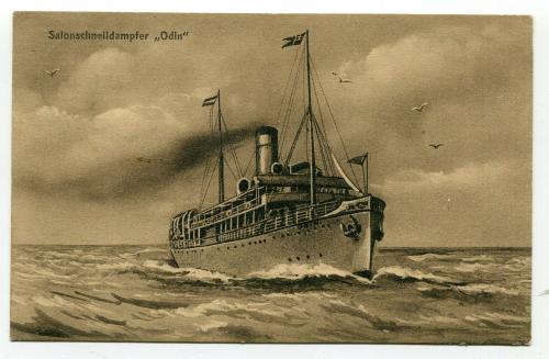 Листівка із салонного пароплава Одін. Печатка. 1914 р.