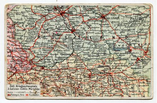  Листівка Карта Рава_Руська. 1916 р.