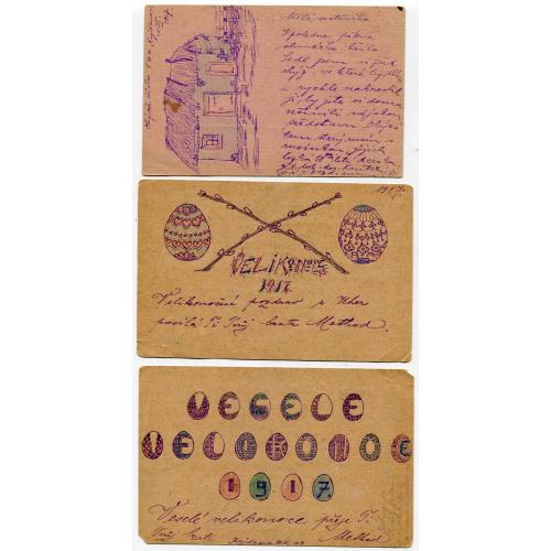 Листівки великодні привітання чеський легіонер EtappenPost, Закарпаття. 1917.