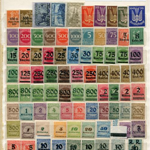 Німецький Райх 1923 р. Набір марок.