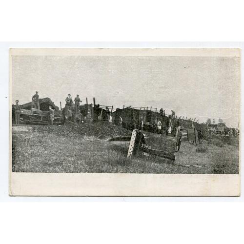 Поштівка Чхсл леґія на Русі. Більшовицькі барикади. 1918 р.