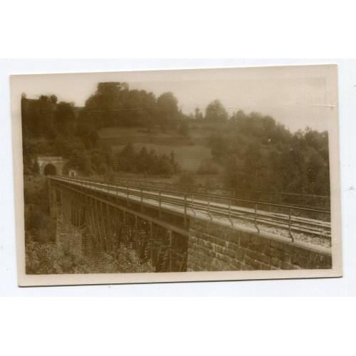 Поштівка-фото Віадук з тунелем під Ужоком, 1930 р.