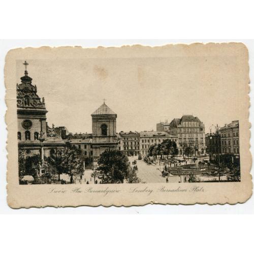 Поштівка Львів, Площа Бернардинів, FeldPost-272. 1917 р.
