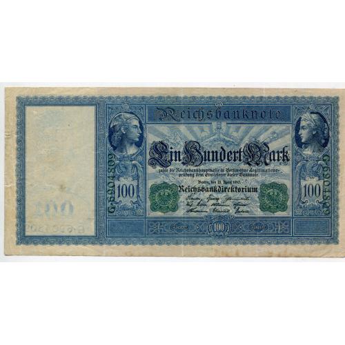 Райхсбанкнота 100 марок 1910 р. Німеччина.