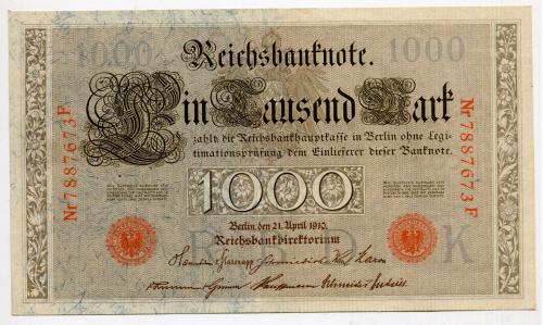 Райхсбанкнота 1000 марок 1910 р.