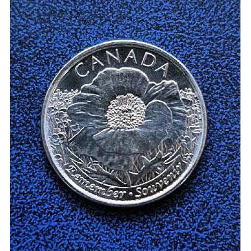 Канада 2015. Монета. 25 центів - 100 років віршу "У полях Фландрії"