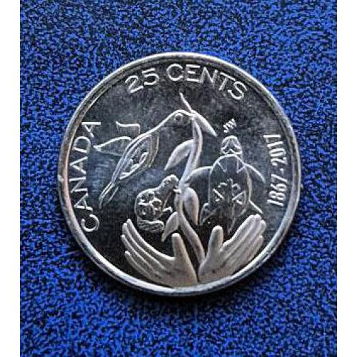 Канада 2017. Монета. 25 центів - 150-та річниця Канади - Надія на зелене майбутнє