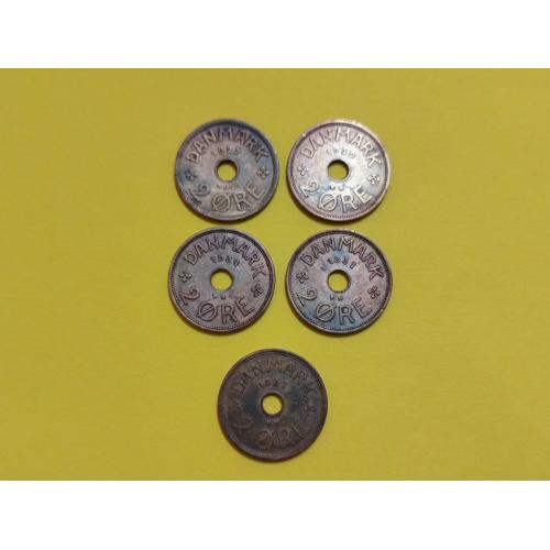 2 ере Данія 1930   роки, бронза, ціна за 1 монету.