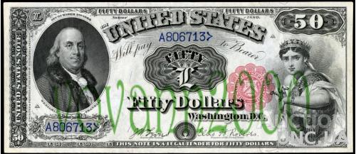 50 долларов США 1880 год