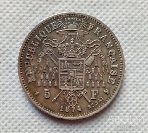 Франция  5 франков 1874 год